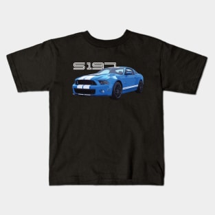 S197 SHELBY GT500 COBRA Mustang GT 5.0L V8 GRABBER BLUE Kids T-Shirt